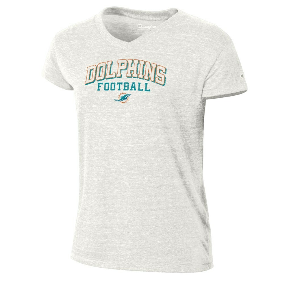 Miami Dolphins Champion Women's Triumph Tri-Blend V-Neck T-Shirt
