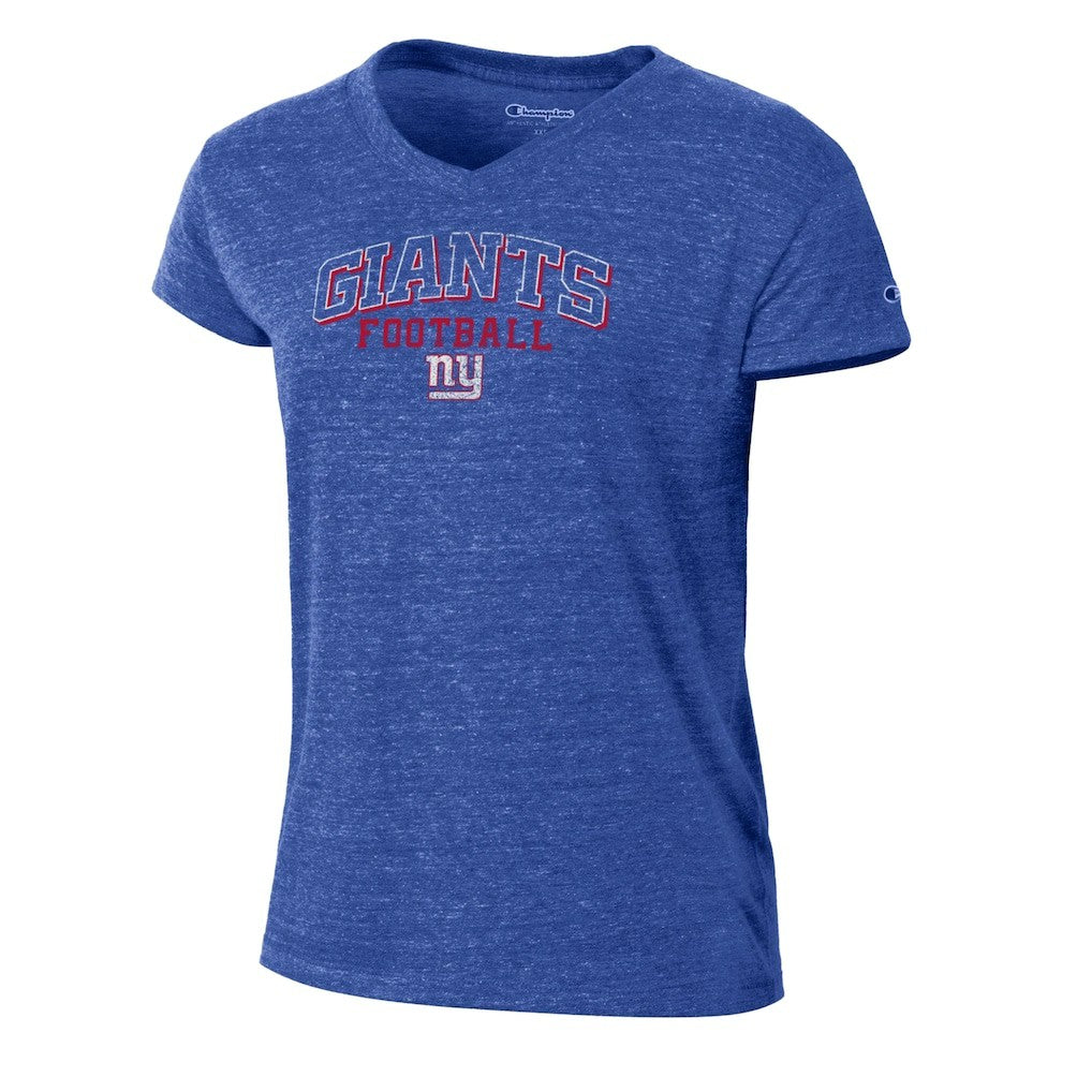 New York Giants Champion Women's Triumph Tri-Blend V-Neck T-Shirt
