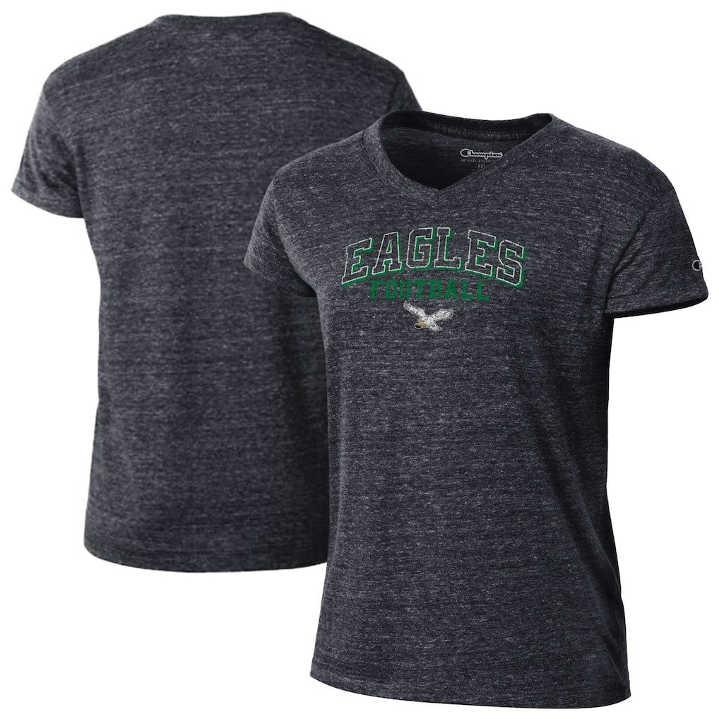 Philadelphia Eagles Champion Women's Triumph Tri-Blend V-Neck T-Shirt