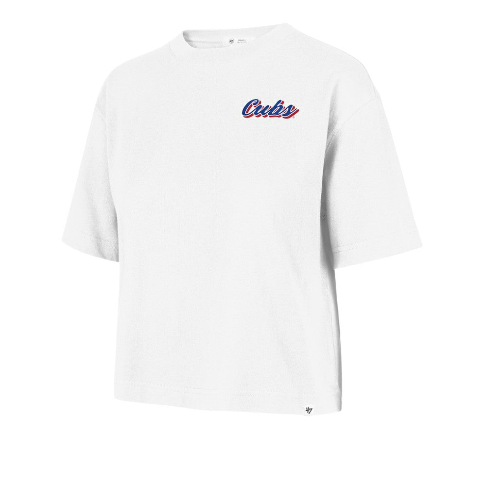 Chicago Cubs '47 Women's Collage Script Reed City T-Shirt | MLB On Sale