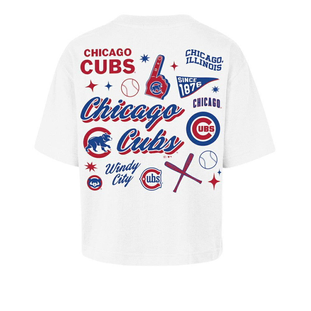 Chicago Cubs '47 Women's Collage Script Reed City T-Shirt | MLB On Sale