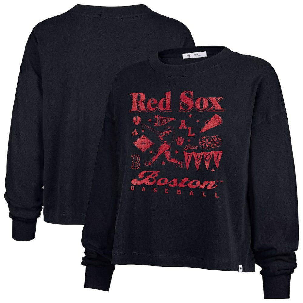 Boston Red Sox '47 Women's Team Collage Sydney Long Sleeve T-Shirt | MLB Discount
