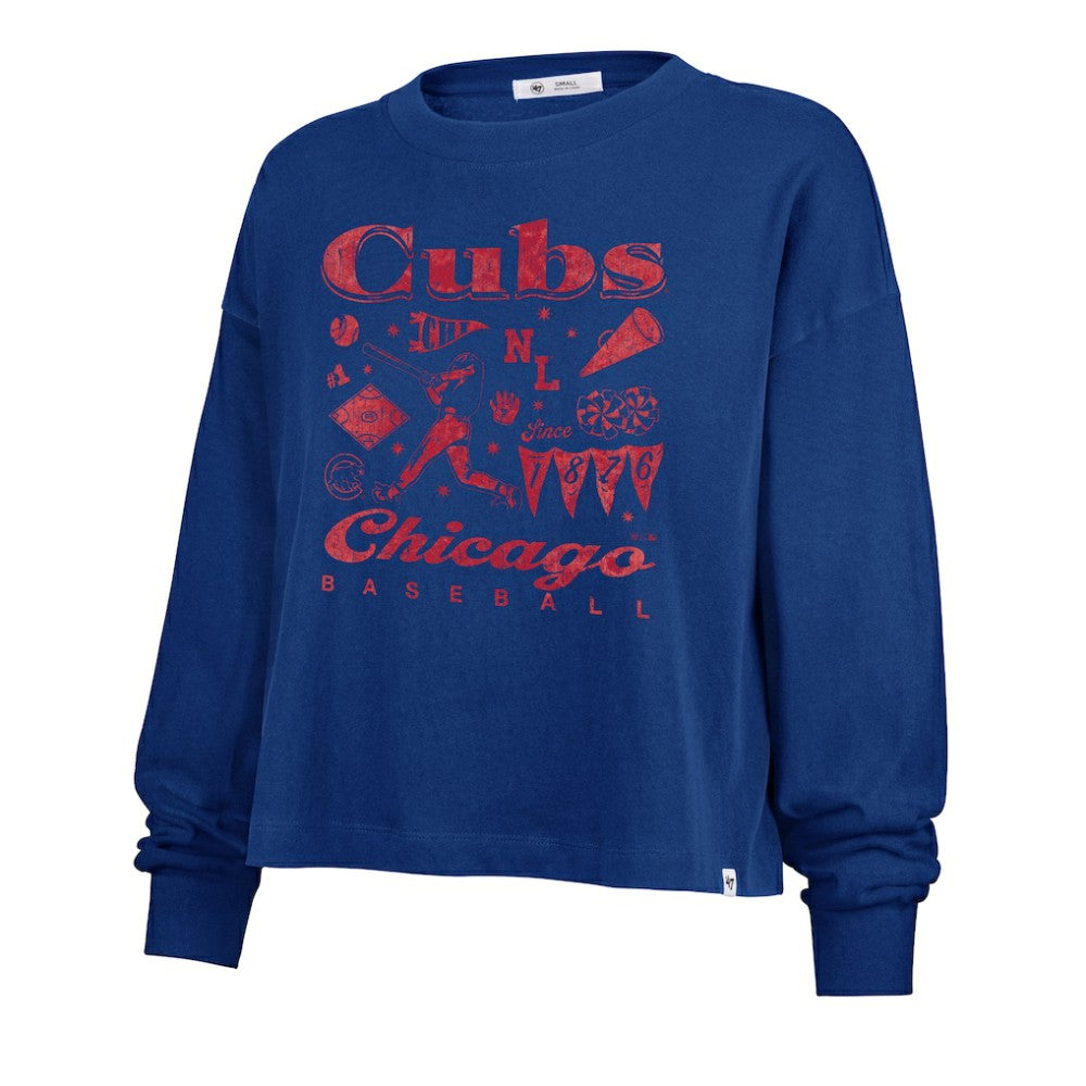 Chicago Cubs '47 Women's Team Collage Sydney Long Sleeve T-Shirt | MLB Online