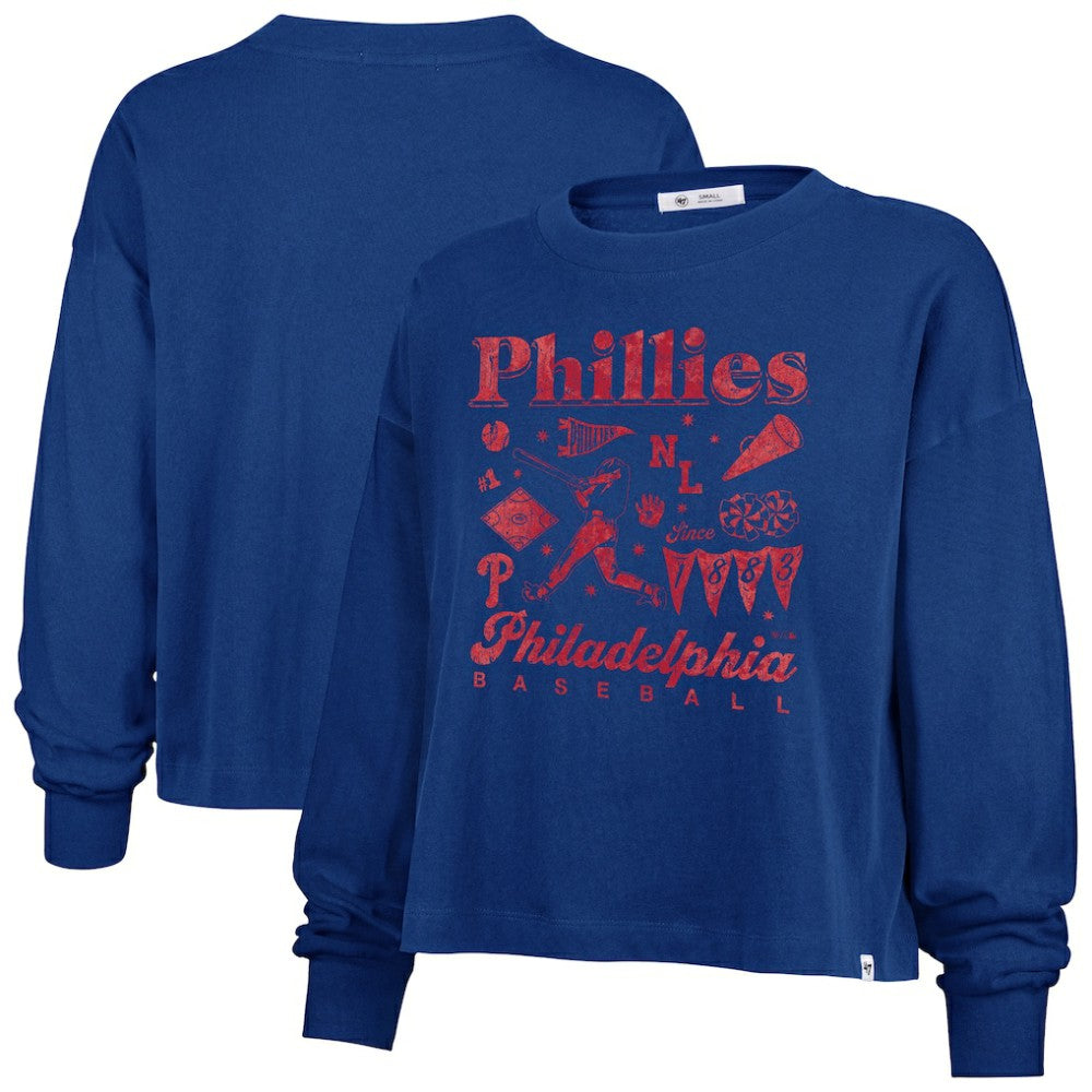 Philadelphia Phillies '47 Women's Team Collage Sydney Long Sleeve T-Shirt | MLB Discount