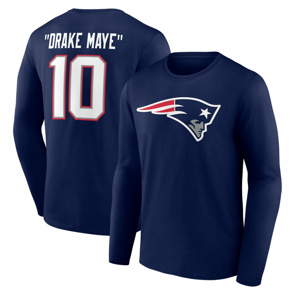 New England Patriots  Drake Maye  Nickname Long Sleeve T-Shirt
