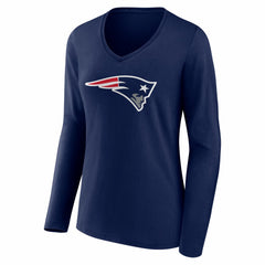 New England Patriots  Drake Maye  Women's Nickname V-Neck Long Sleeve T-Shirt