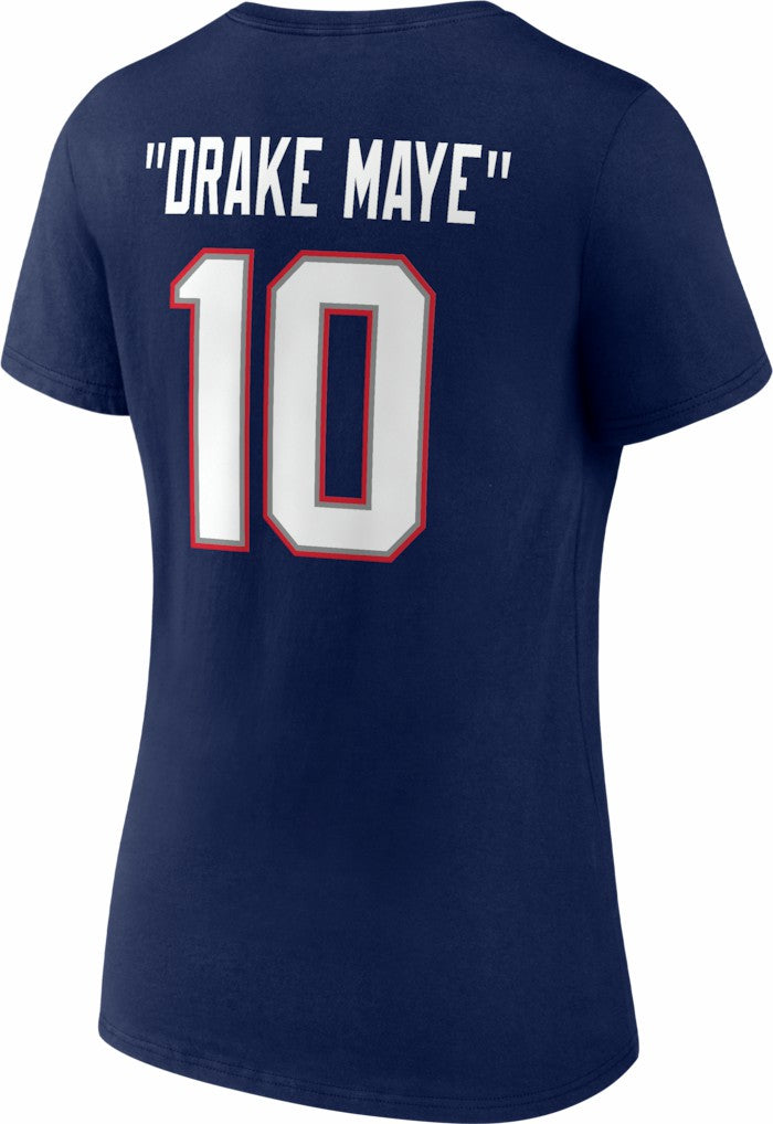 New England Patriots  Drake Maye  Women's Nickname V-Neck T-Shirt
