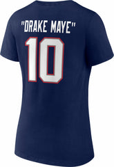 New England Patriots  Drake Maye  Women's Nickname V-Neck T-Shirt