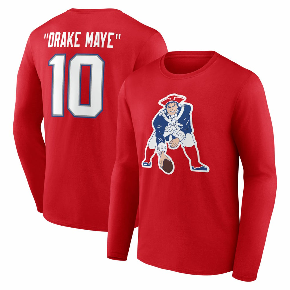 New England Patriots  Drake Maye  Nickname Long Sleeve T-Shirt