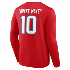 New England Patriots  Drake Maye  Nickname Long Sleeve T-Shirt