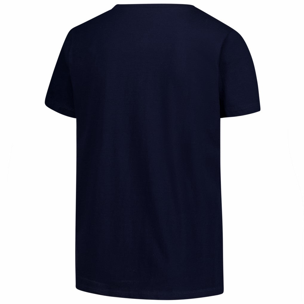 New England Patriots Fanatics Women's Plus Size Arch Over Logo V-Neck T-Shirt