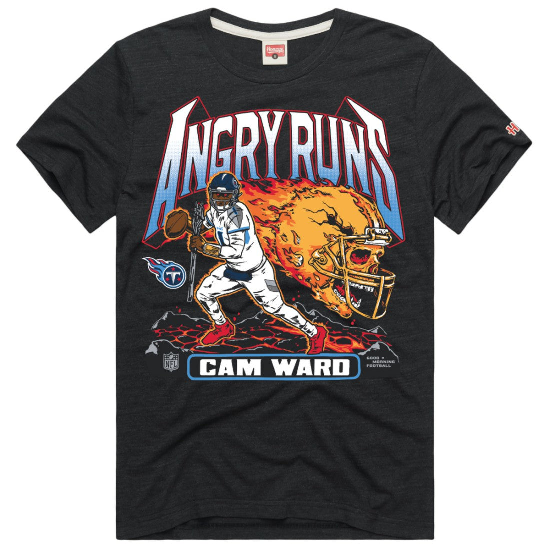 Tennessee Titans  Cameron Ward  Homage Unisex Angry Runs Player Graphic Tri-Blend T-Shirt