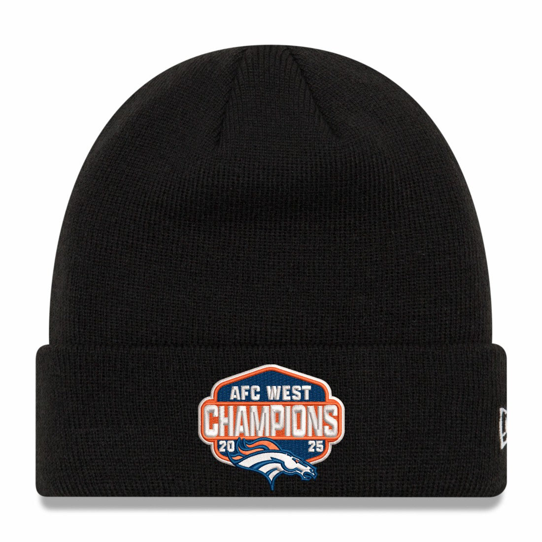Denver Broncos New Era 2025 AFC West Division Champions Cuffed Knit Hat