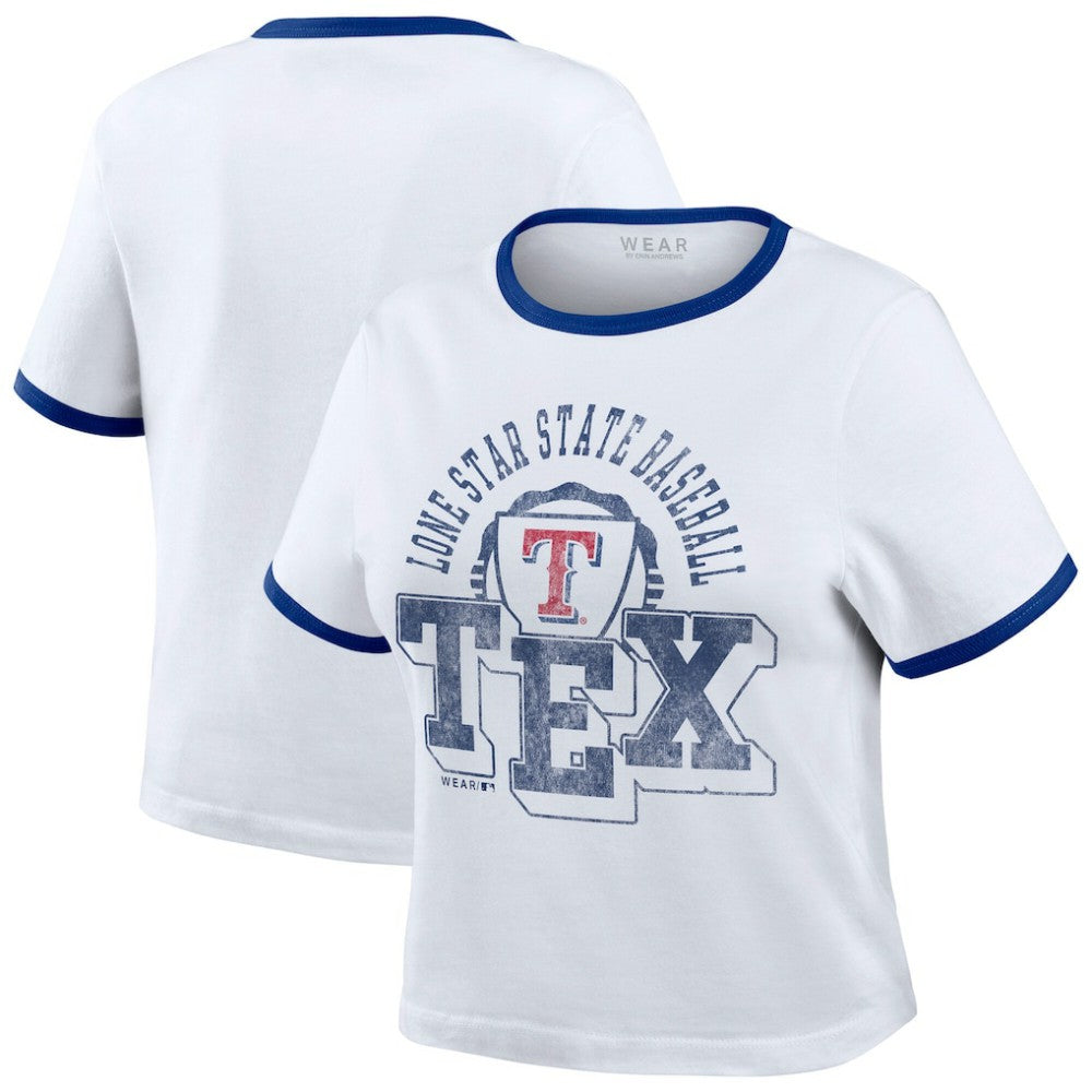 Texas Rangers WEAR by Erin Andrews Women's Ringer Baby T-Shirt | MLB For sale