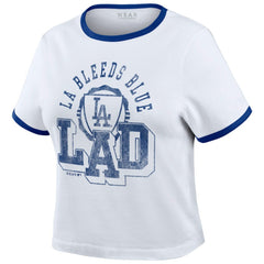 Los Angeles Dodgers WEAR by Erin Andrews Women's Ringer Baby T-Shirt | MLB Near me
