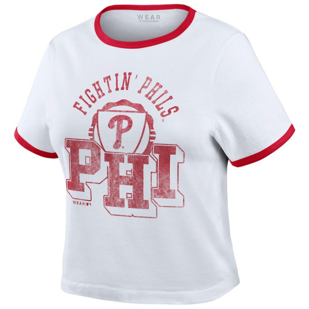 Philadelphia Phillies WEAR by Erin Andrews Women's Ringer Baby T-Shirt | MLB Discount