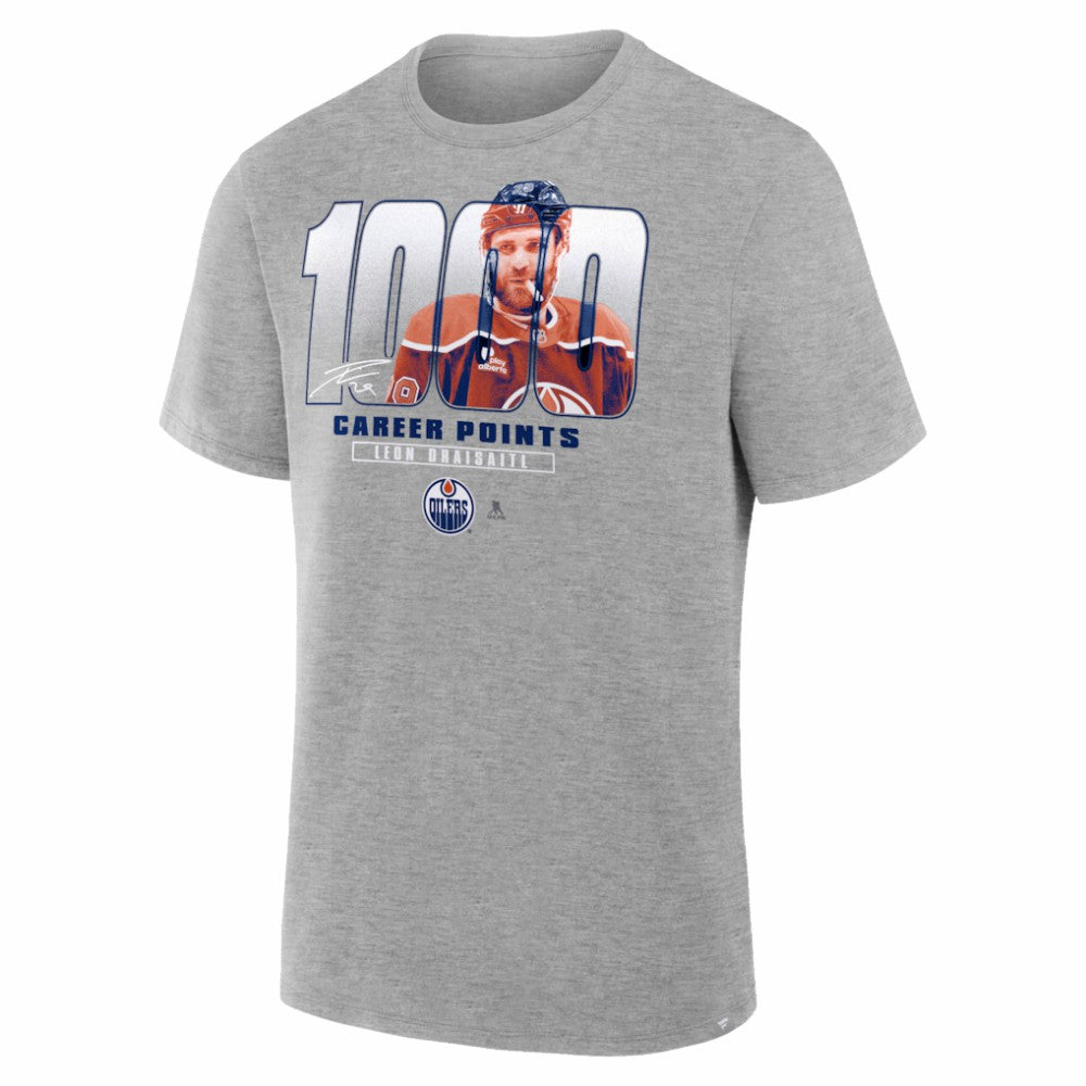 Leon Draisaitl Edmonton Oilers 1000 Career Points Legacy T-Shirt For Sale
