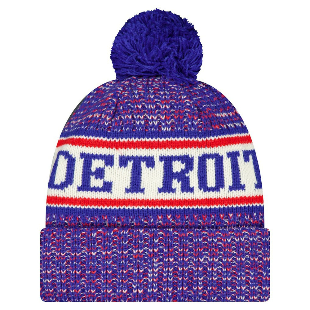 Detroit Pistons Team Cuffed Knit Hat with Pom sale On Sale