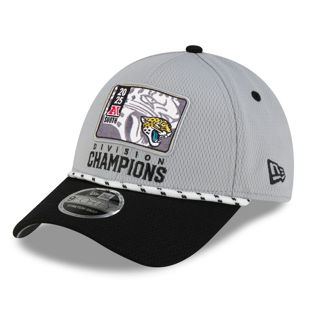 Jacksonville Jaguars New Era 2025 AFC South Division Champions Locker Room Trophy Collection 9FORTY Adjustable Hat