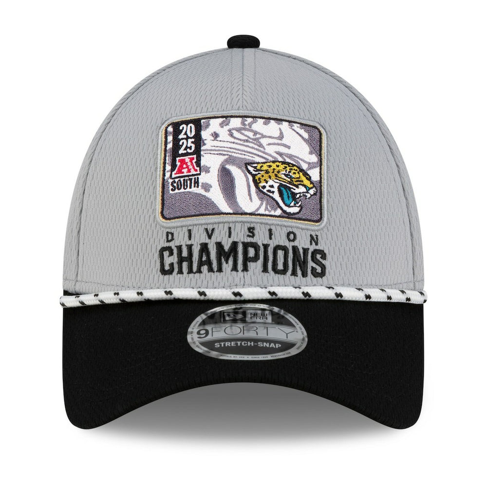 Jacksonville Jaguars New Era 2025 AFC South Division Champions Locker Room Trophy Collection 9FORTY Adjustable Hat