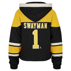 Jeremy Swayman Boston Bruins '47 Women's Superior Lacer Cropped Pullover Hoodie On Sale