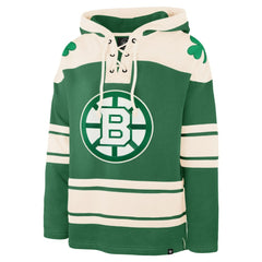 Jeremy Swayman Boston Bruins '47 St. Patrick's Day Player Name & Number Lacer Pullover Hoodie Discount
