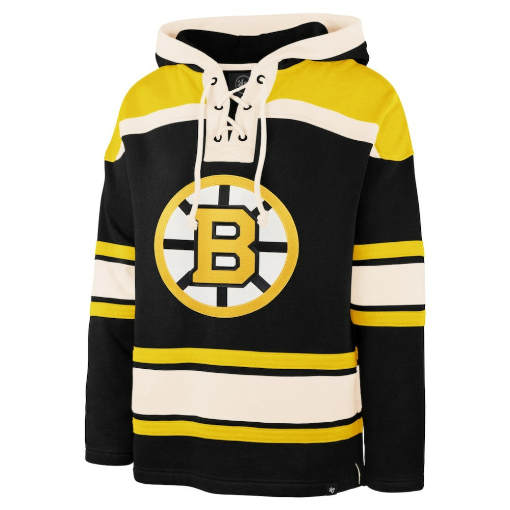 Jeremy Swayman Boston Bruins '47 Player Name & Number Lacer Hoodie Outlet