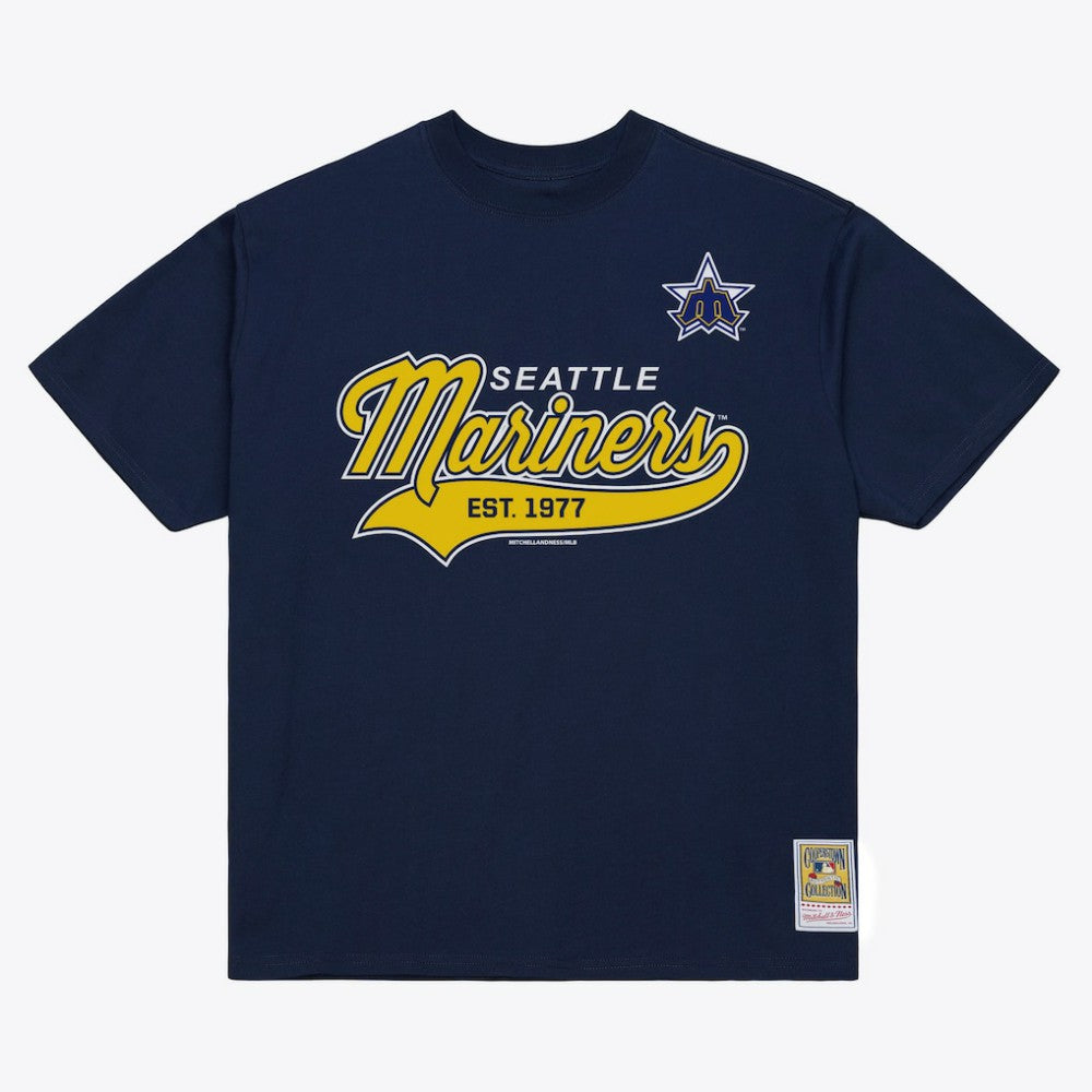 Seattle Mariners Mitchell & Ness Script Sweep Arch T-Shirt | MLB US