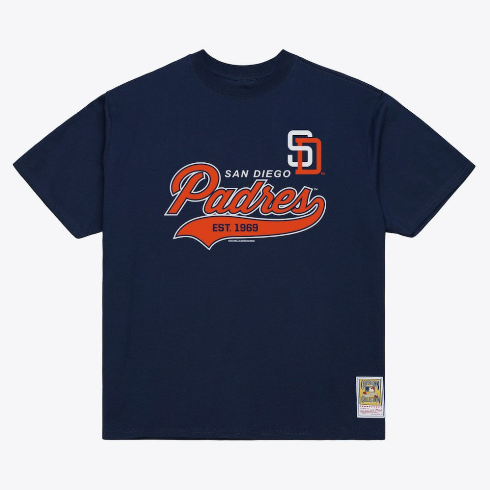 San Diego Padres Mitchell & Ness Script Sweep Arch T-Shirt | MLB Discount