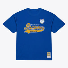 Milwaukee Brewers Mitchell & Ness Script Sweep Arch T-Shirt | MLB For sale
