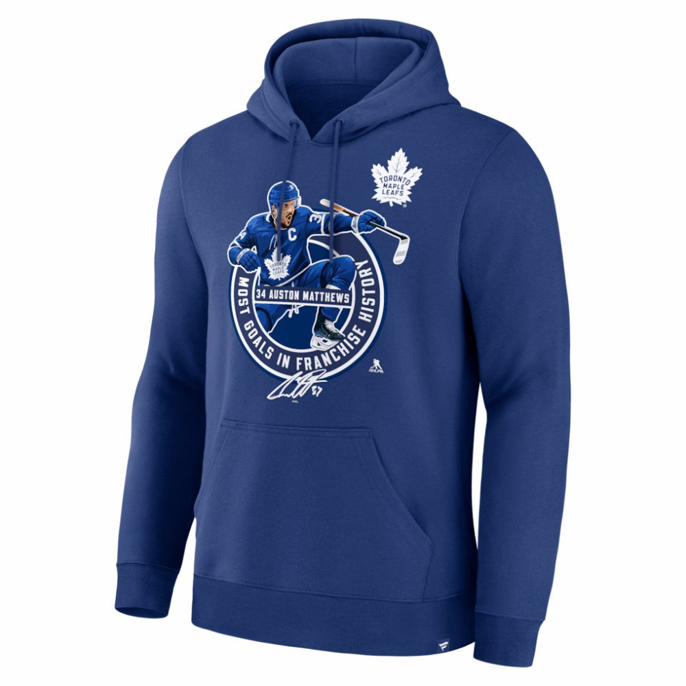 Auston Matthews Toronto Maple Leafs Most Goals in Franchise History Hoodie Sale