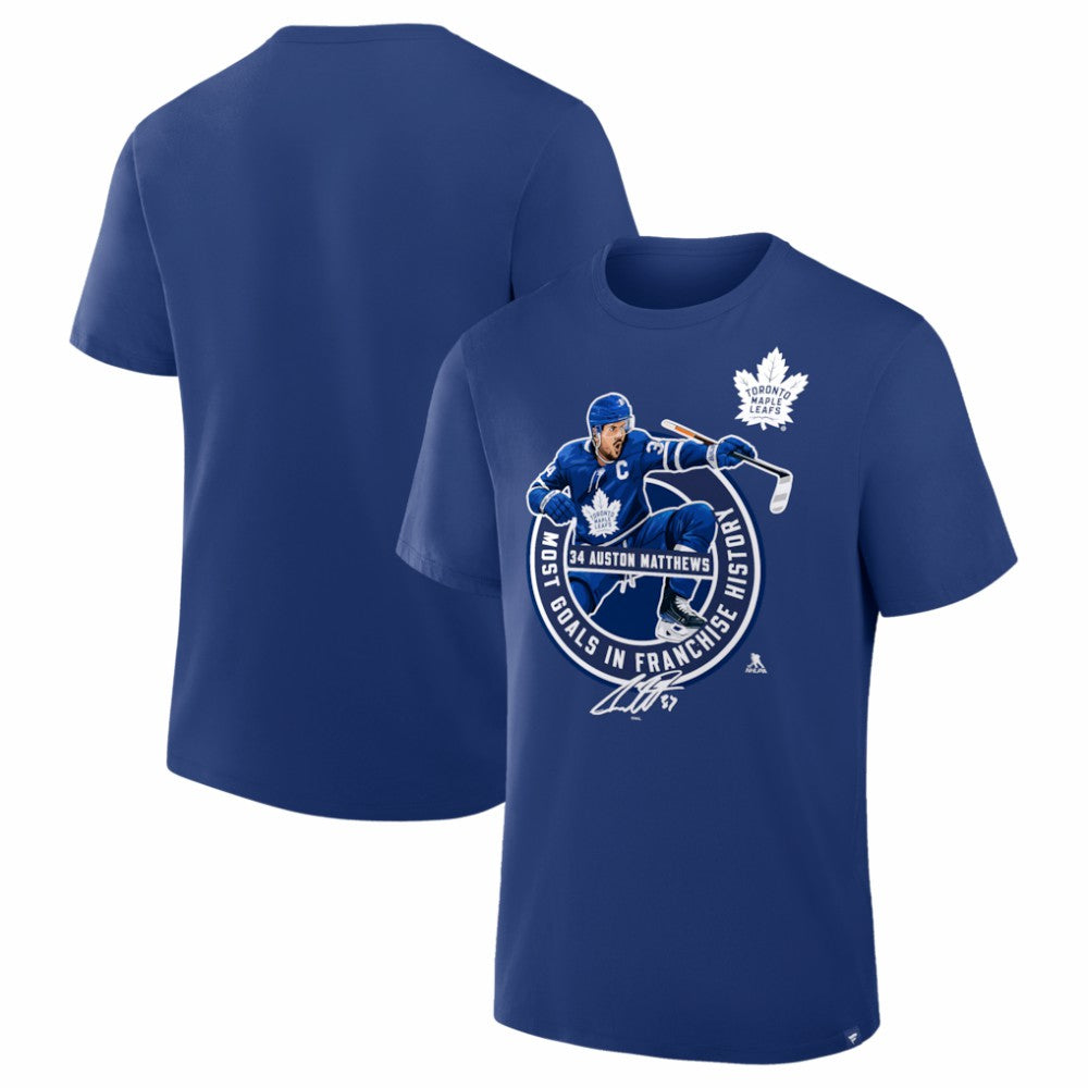 Auston Matthews Toronto Maple Leafs Most Goals in Franchise History T-Shirt Sale