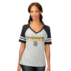 San Diego Padres G-III 4Her by Carl Banks Women's Goal Line Raglan V-Neck T-Shirt | MLB Near me