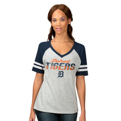 Detroit Tigers G-III 4Her by Carl Banks Women's Goal Line Raglan V-Neck T-Shirt | MLB Sale