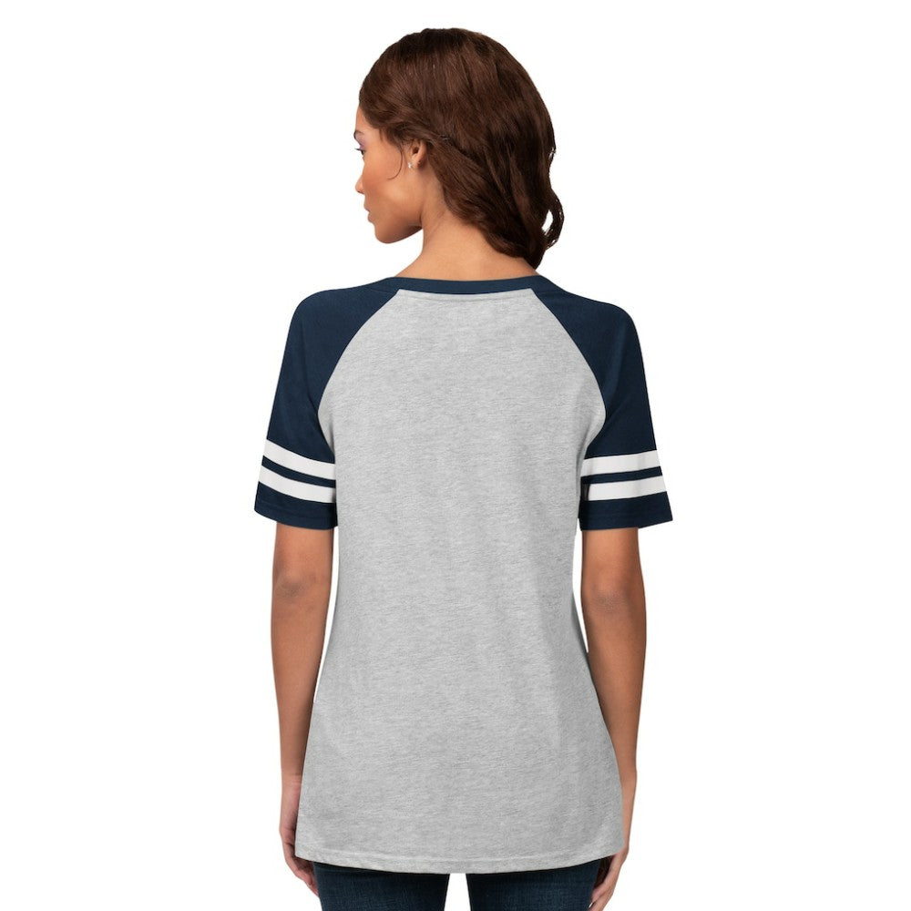 Seattle Mariners G-III 4Her by Carl Banks Women's Goal Line Raglan V-Neck T-Shirt | MLB Shop