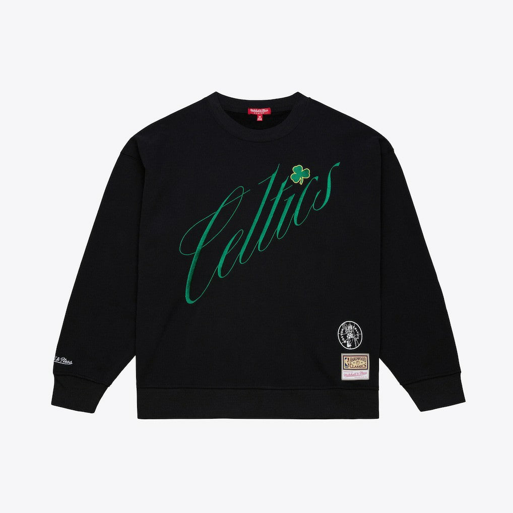 Boston Celtics Women's Hardwood Classics Script Lightweight Sweatshirt New