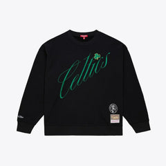 Boston Celtics Women's Hardwood Classics Script Lightweight Sweatshirt New
