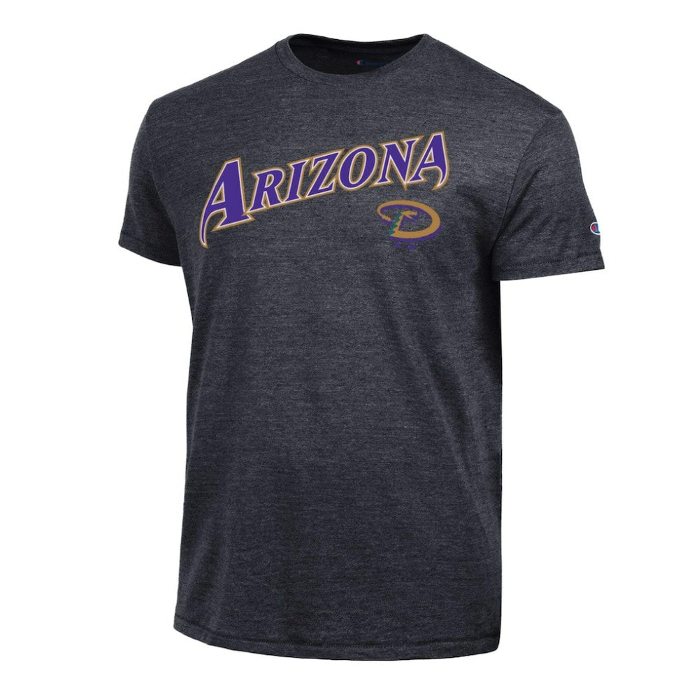 Arizona Diamondbacks Champion Cooperstown Wordmark Lockup Tri-Blend T-Shirt | MLB Outlet