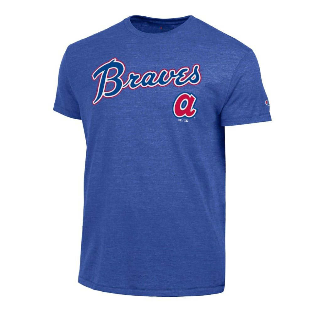 Atlanta Braves Champion Cooperstown Wordmark Lockup Tri-Blend T-Shirt | MLB Discount