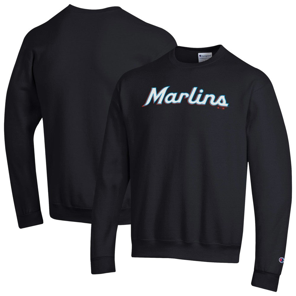 Miami Marlins Champion Powerblend Wordmark Sweatshirt | MLB On Sale