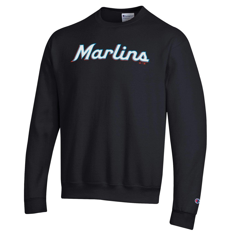 Miami Marlins Champion Powerblend Wordmark Sweatshirt | MLB On Sale