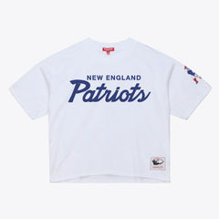 New England Patriots Mitchell & Ness Women's Head Coach Cropped T-Shirt