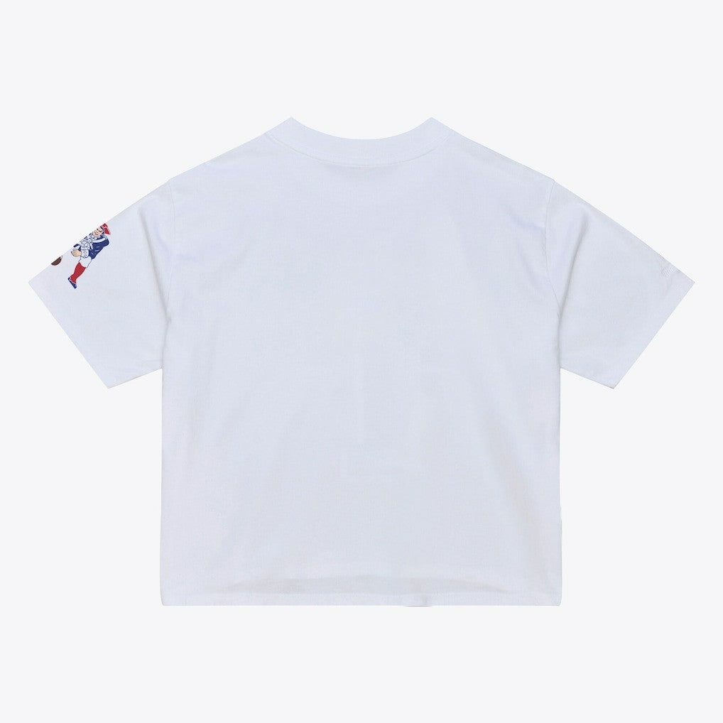 New England Patriots Mitchell & Ness Women's Head Coach Cropped T-Shirt