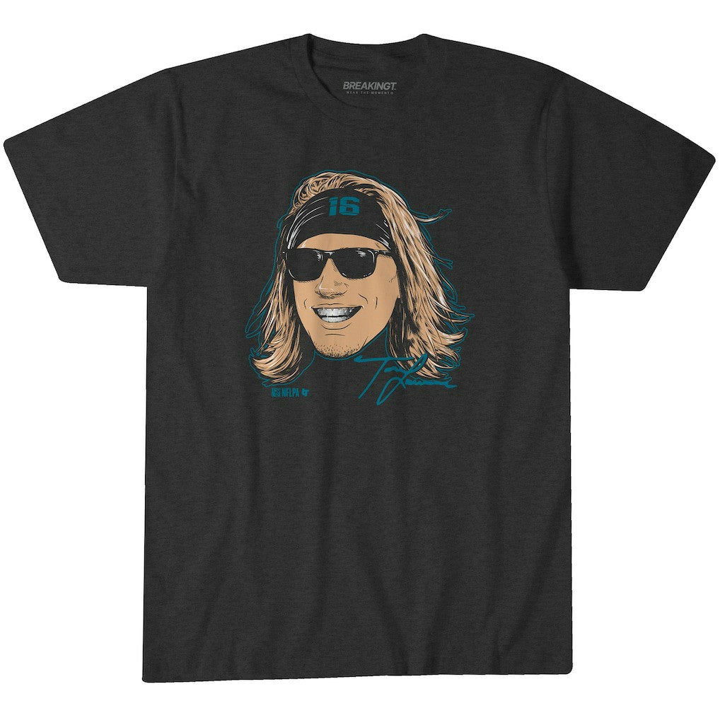 Jacksonville Jaguars  Trevor Lawrence  BreakingT Unisex Steezy Trev Graphic T-Shirt