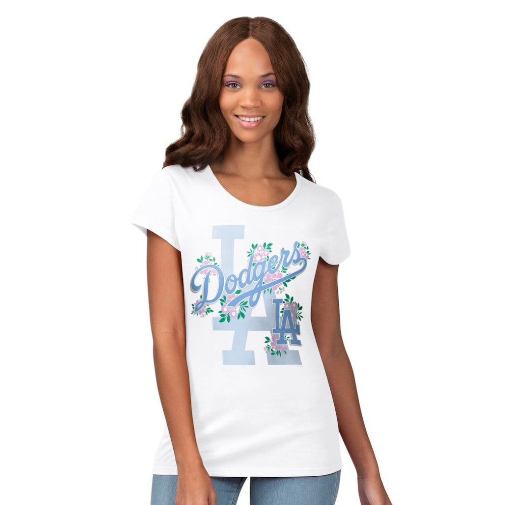 Los Angeles Dodgers G-III 4Her by Carl Banks Women's Floral Endzone T-Shirt | MLB Shop