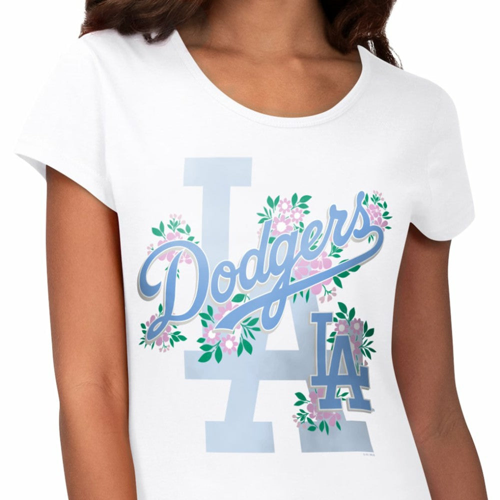Los Angeles Dodgers G-III 4Her by Carl Banks Women's Floral Endzone T-Shirt | MLB Shop