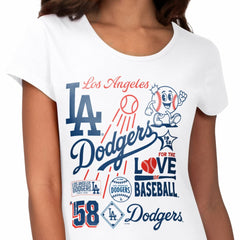 Los Angeles Dodgers G-III 4Her by Carl Banks Women's Endzone Collage T-Shirt | MLB Sale
