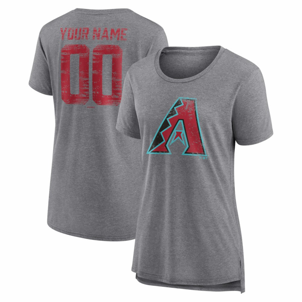Arizona Diamondbacks Women's Heritage Personalized Any Name & Number Tri-Blend T-Shirt | MLB New