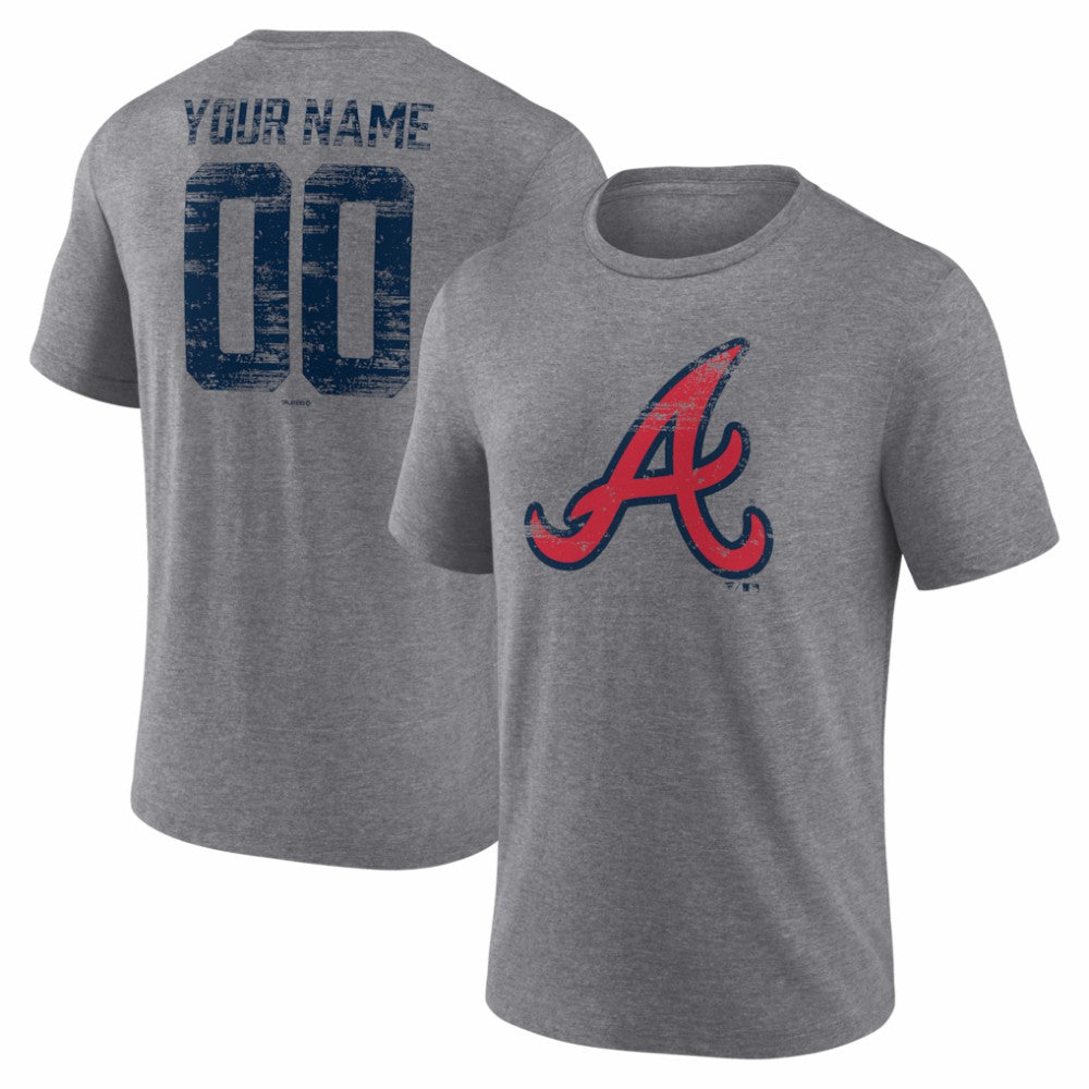 Atlanta Braves Heritage Personalized Any Name & Number Tri-Blend T-Shirt | MLB Near me