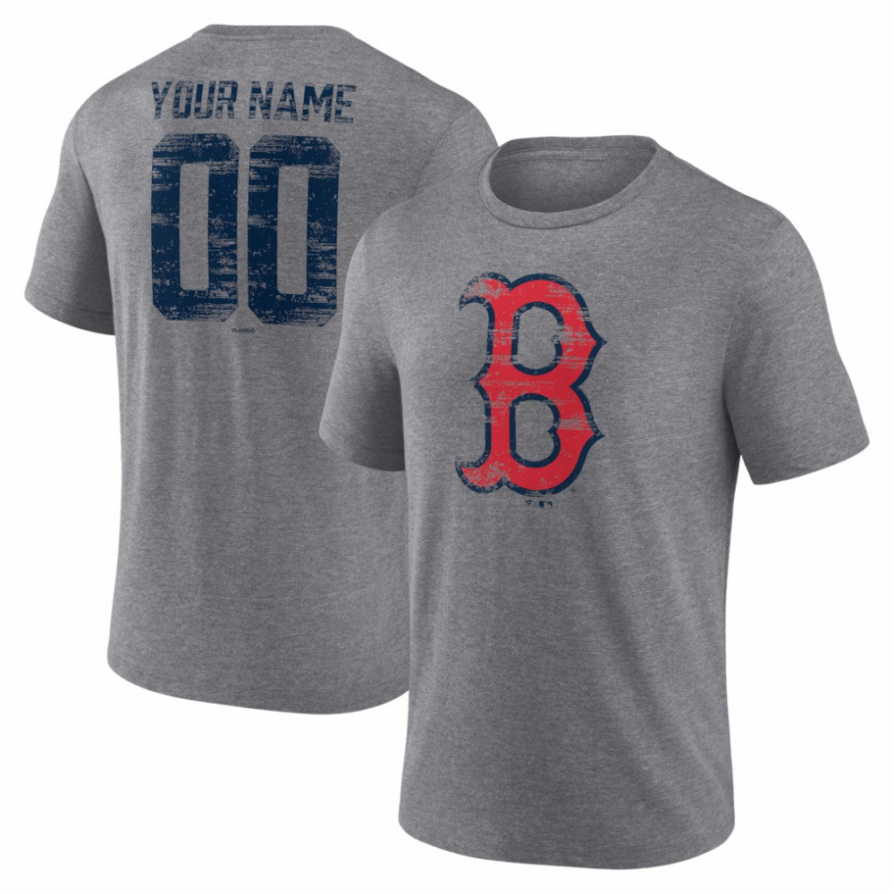 Boston Red Sox Heritage Personalized Any Name & Number Tri-Blend T-Shirt | MLB Outlet